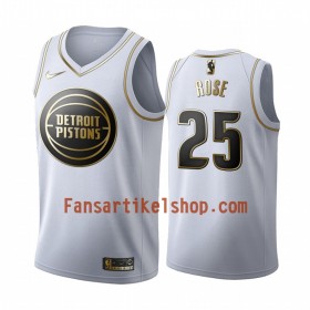 NBA Detroit Pistons Trikot Derrick Rose 25 Nike 2019-2020 Weiß Golden Edition Swingman - Herren